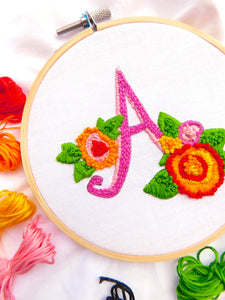 Warm Color Monogram Embroidery Kits