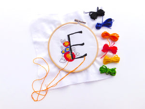 Primary Color Monogram Embroidery Kits