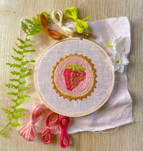 Load image into Gallery viewer, Mini Strawberry Tartlet Embroidery Kit