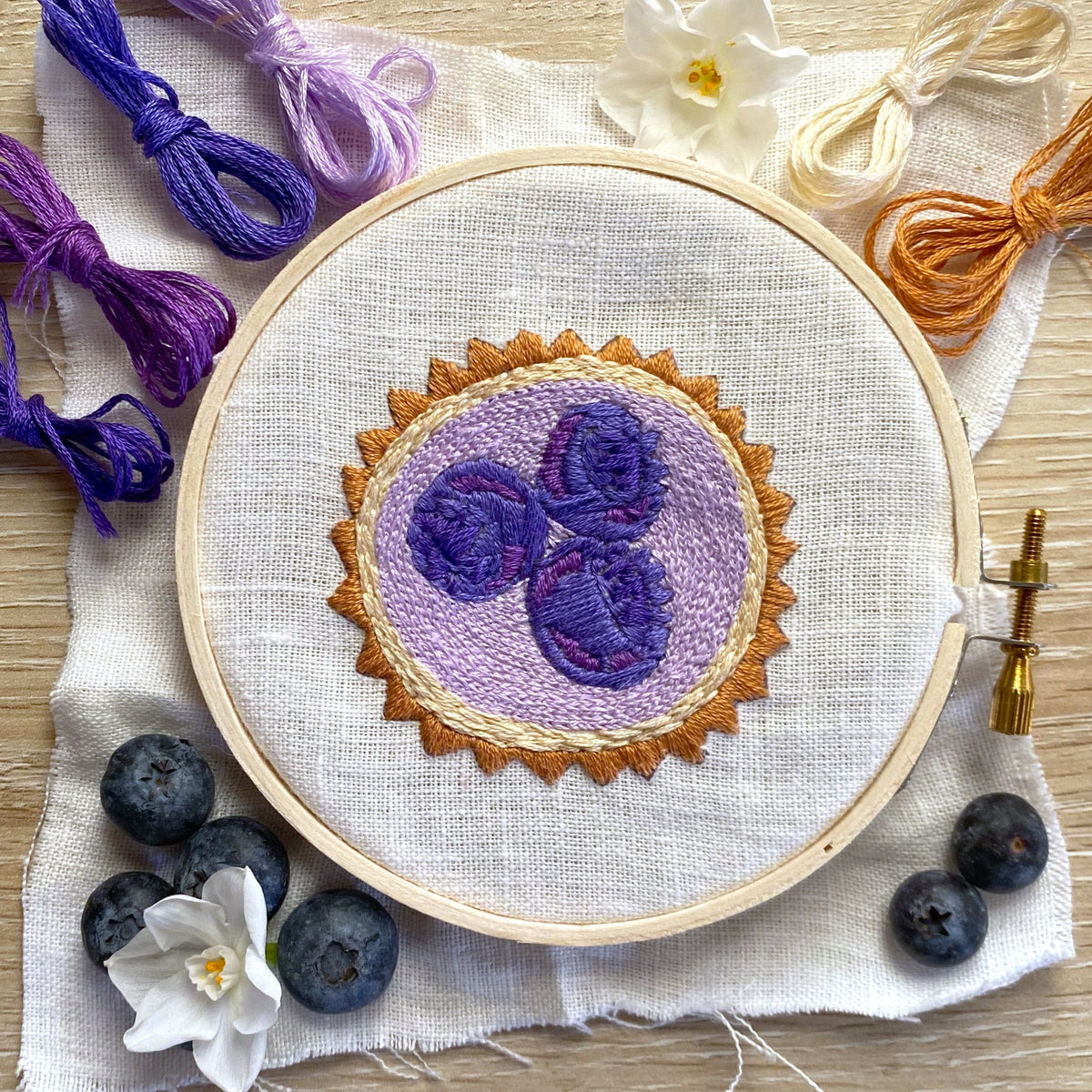 Mini Blueberry Tartlet Embroidery Kit – Fauve Life