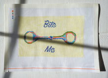 Load image into Gallery viewer, Horse Bit &quot;Bite Me&quot; - Hand Painted Needlepoint Canvas