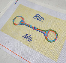 Load image into Gallery viewer, Horse Bit &quot;Bite Me&quot; - Hand Painted Needlepoint Canvas