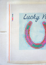 Load image into Gallery viewer, Horse Shoe &quot;Lucky You&quot; - Hand Painted Needlepoint Canvas