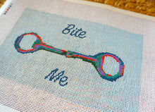 Load image into Gallery viewer, Horse Bit &quot;Bite Me&quot; - Hand Painted Needlepoint Canvas