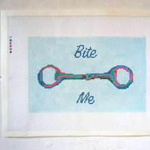 Load image into Gallery viewer, Horse Bit &quot;Bite Me&quot; - Hand Painted Needlepoint Canvas