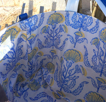 Load image into Gallery viewer, Blue Dandelions Waxed Canvas Tote