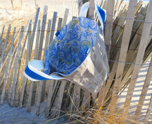 Load image into Gallery viewer, Blue Dandelions Waxed Canvas Tote