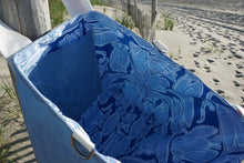 Load image into Gallery viewer, Red White and Blue Fish on the Line Waxed Tote