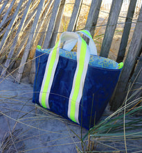 Load image into Gallery viewer, Blue Picnic Paisley Waxed Canvas Tote