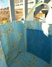 Load image into Gallery viewer, Light Blue Picnic Paisley Waxed Canvas Tote