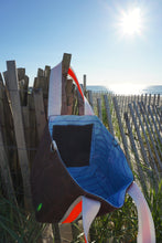 Load image into Gallery viewer, Blue Paper Boats Waxed Canvas Tote