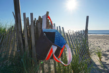 Load image into Gallery viewer, Blue Paper Boats Waxed Canvas Tote