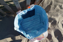 Load image into Gallery viewer, Blue Paper Boats Waxed Canvas Tote