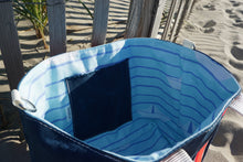 Load image into Gallery viewer, Blue Paper Boats Waxed Canvas Tote