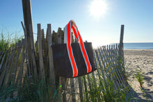 Load image into Gallery viewer, Blue Paper Boats Waxed Canvas Tote