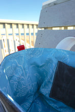Load image into Gallery viewer, Blue Tonal Dandelions Waxed Canvas Tote