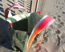 Load image into Gallery viewer, Hot Pink Pigeons Waxed Canvas Tote