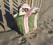 Load image into Gallery viewer, Light Pink Pigeons Waxed Canvas Tote