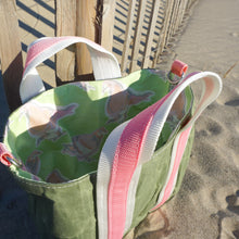 Load image into Gallery viewer, Light Pink Pigeons Waxed Canvas Tote
