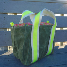 Load image into Gallery viewer, Multi Color Foliage Waxed Canvas Tote