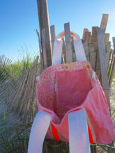 Load image into Gallery viewer, Light Pink Picnic Paisley Waxed Canvas Tote