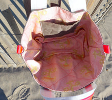 Load image into Gallery viewer, Hot Pink Dandelions Waxed Canvas Tote