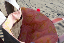 Load image into Gallery viewer, Hot Pink Dandelions Waxed Canvas Tote