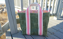 Load image into Gallery viewer, Light Pink Dandelions Waxed Canvas Tote