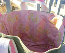 Load image into Gallery viewer, Light Pink Dandelions Waxed Canvas Tote