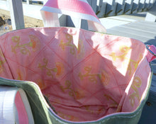 Load image into Gallery viewer, Light Pink Dandelions Waxed Canvas Tote