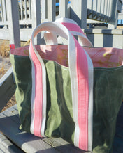 Load image into Gallery viewer, Light Pink Dandelions Waxed Canvas Tote