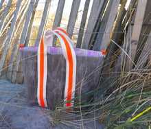 Load image into Gallery viewer, Pink Fish on the Line Waxed Canvas Tote