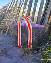 Load image into Gallery viewer, Pink Fish on the Line Waxed Canvas Tote