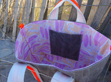 Load image into Gallery viewer, Pink Fish on the Line Waxed Canvas Tote