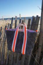 Load image into Gallery viewer, Pink Fish on the Line Waxed Canvas Tote