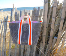 Load image into Gallery viewer, Pink Fish on the Line Waxed Canvas Tote