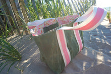 Load image into Gallery viewer, Pink Paisley Picnic Waxed Canvas Tote