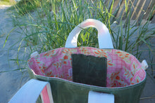 Load image into Gallery viewer, Pink Paisley Picnic Waxed Canvas Tote
