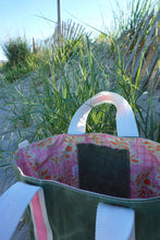 Load image into Gallery viewer, Pink Paisley Picnic Waxed Canvas Tote