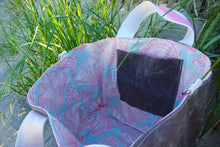 Load image into Gallery viewer, Pink &amp; Blue Shells Waxed Canvas Tote