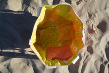 Load image into Gallery viewer, Yellow &amp; Pink Flower Power Waxed Canvas Tote