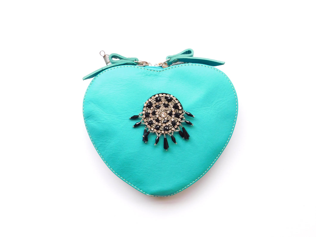 Heart Purse In Turquoise