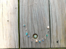 Load image into Gallery viewer, Seaglass Light Blues Charm Necklace