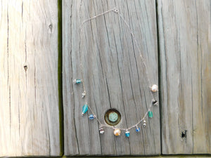 Seaglass Light Blues Charm Necklace