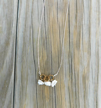 Load image into Gallery viewer, Pearl and Brass Charm Necklace