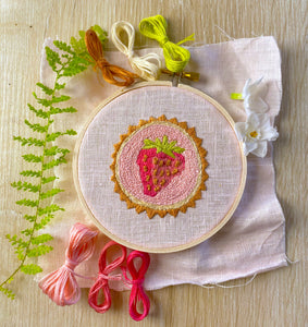 Mini Strawberry Tartlet Embroidery Kit