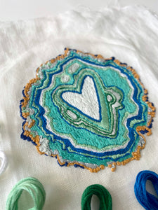 Aquamarine Geode Embroidery Kit