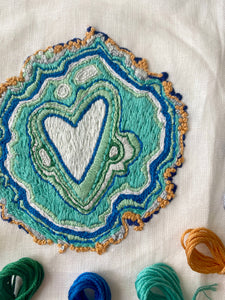 Aquamarine Geode Embroidery Kit