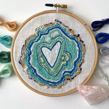 Load image into Gallery viewer, Aquamarine Geode Embroidery Kit