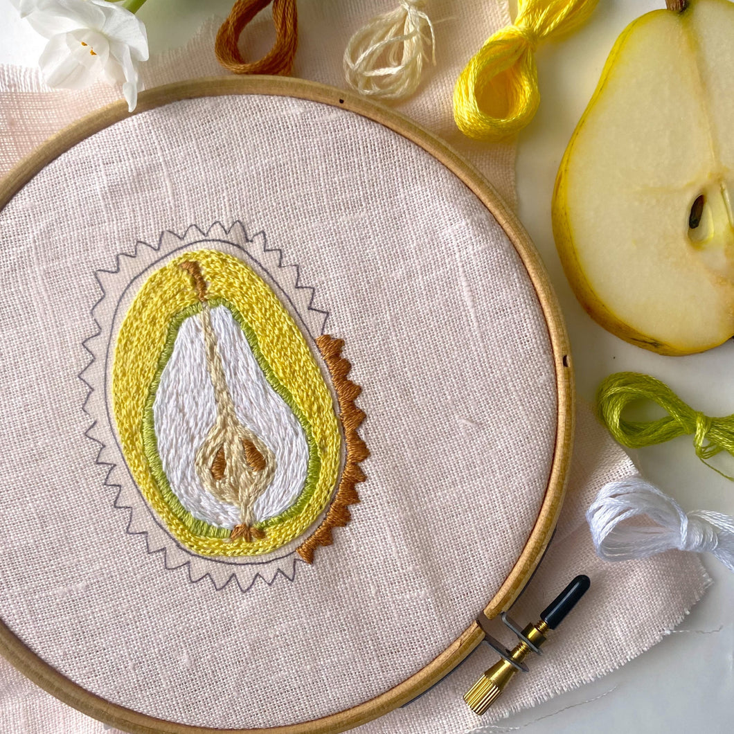 Mini Pear Tartlet Embroidery Kit